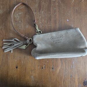 Coach Tan Leather Wristlet